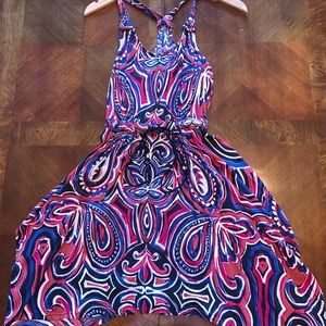 Multicolored razor back dress